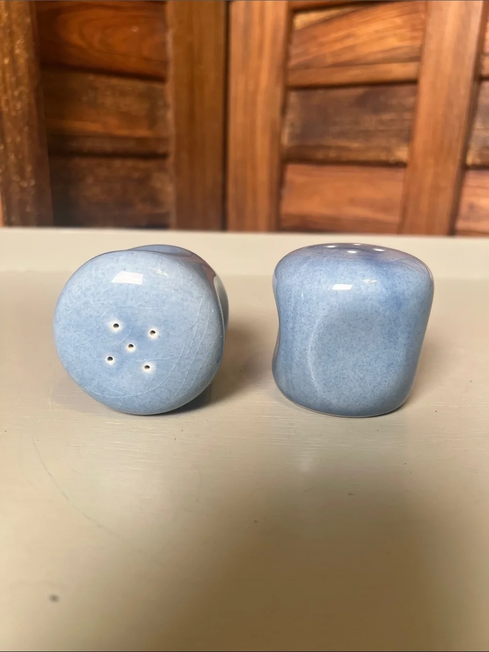 Ceramic Light Blue Salt and Pepper Shaker Set